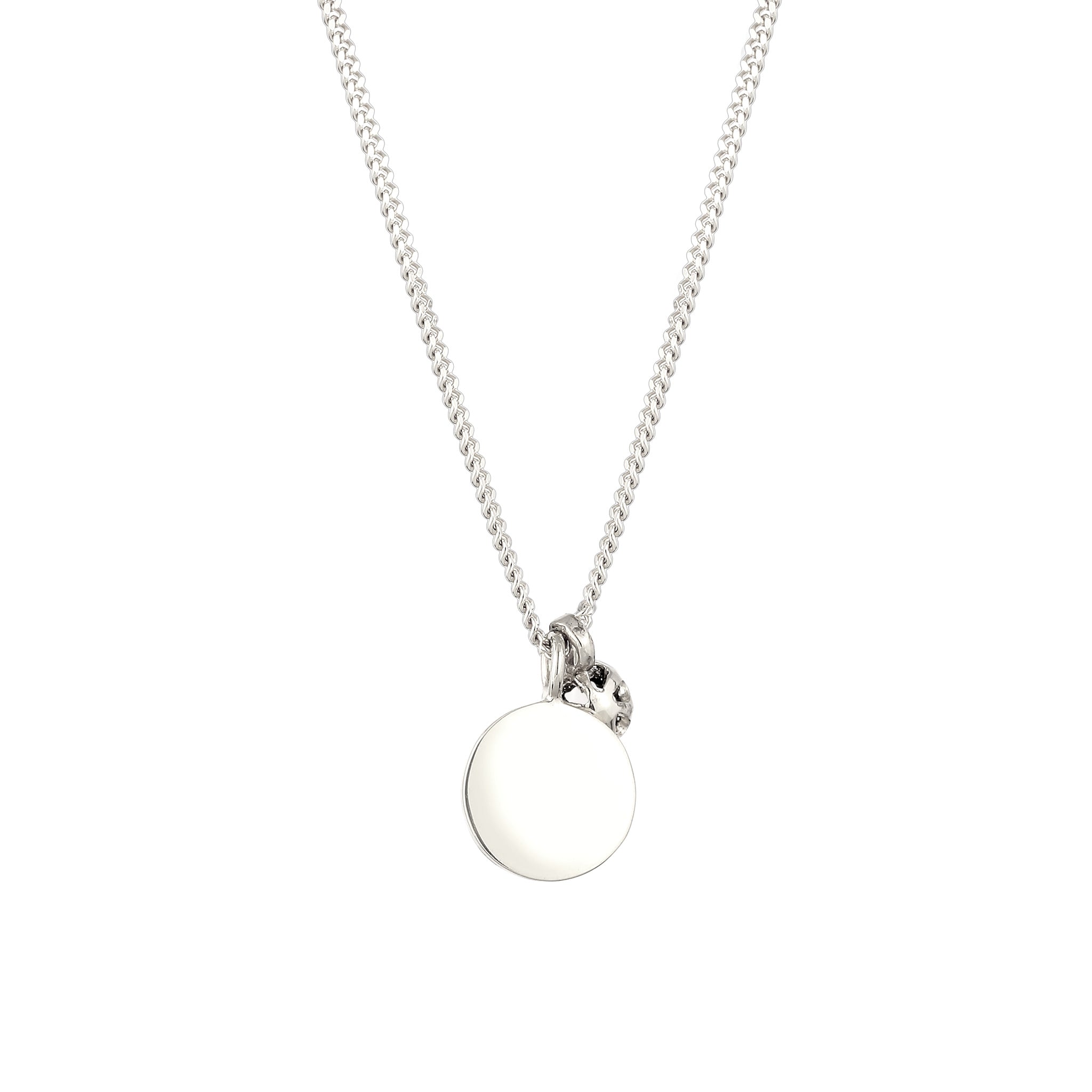 Silber - Elli | Halskette Plättchen | Opal Pink | 925 Sterling Silber