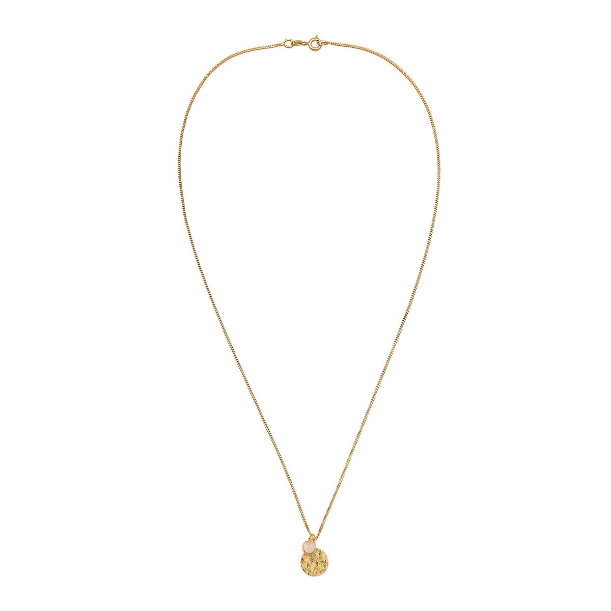 Gold - Elli | Halskette Plättchen | Opal Pink | 925 Sterling Silber vergoldet