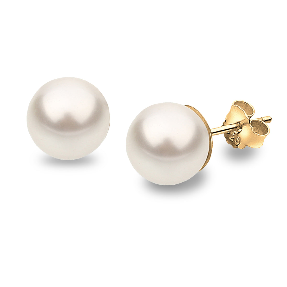 Gold - Nenalina | Ohrstecker | Perlen von Swarovski®(Weiß) | 925 Sterling Silber vergoldet