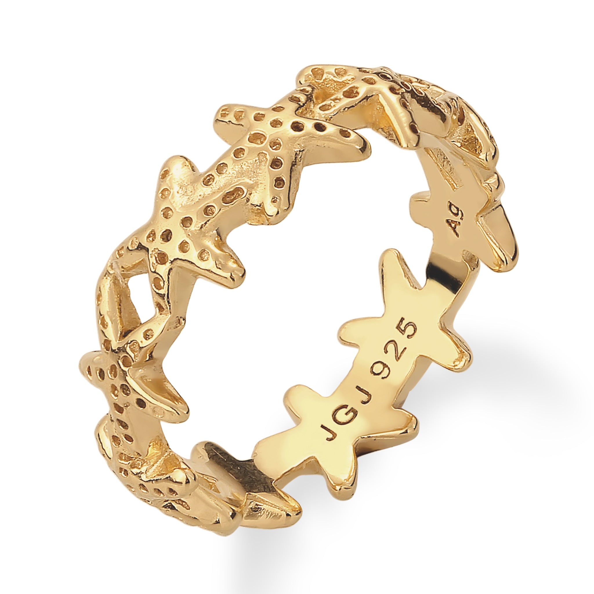 Gold - Elli | Ring Seestern | 925 Sterling Silber vergoldet