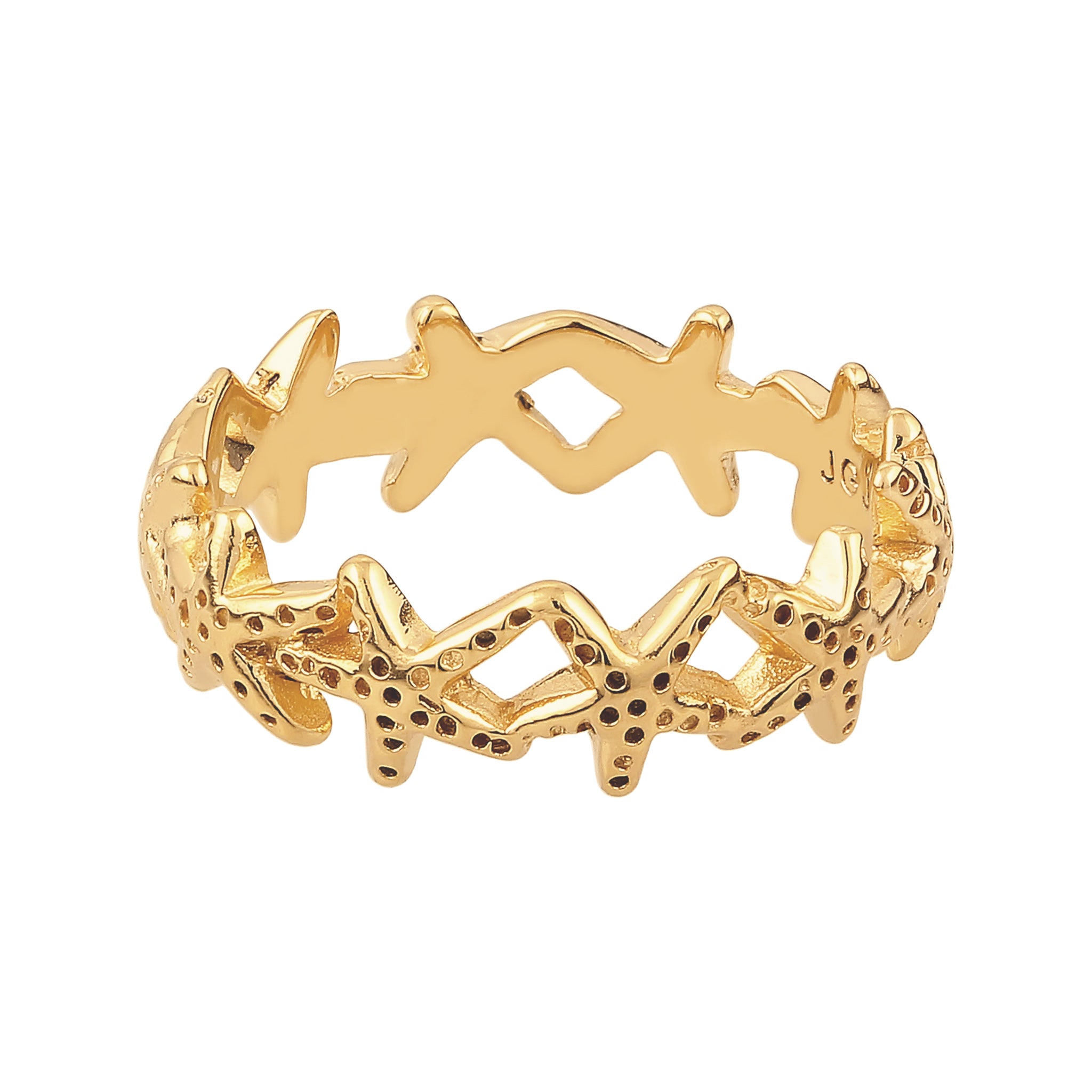 Gold - Elli | Ring Seestern | 925 Sterling Silber vergoldet