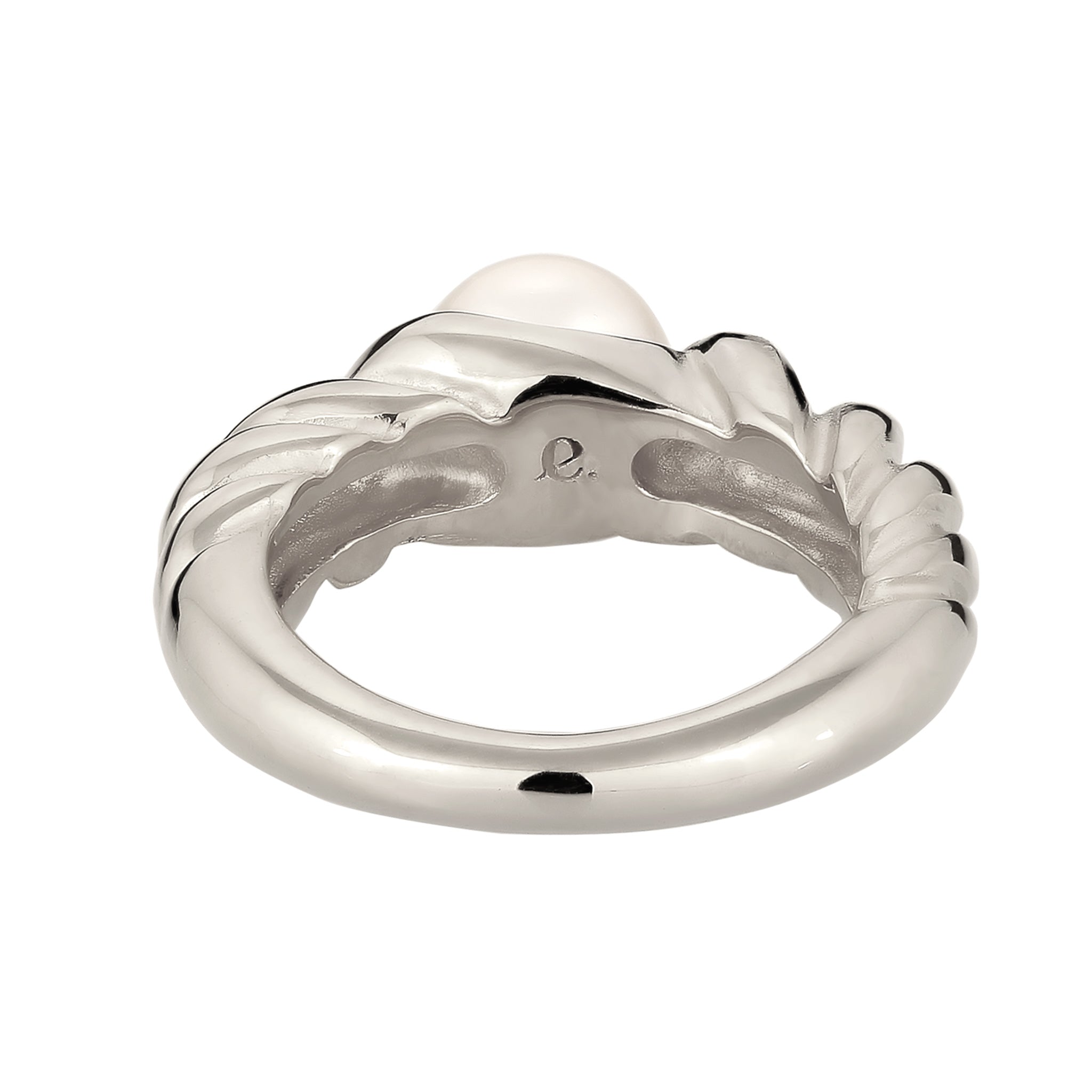 Silber - Elli PREMIUM | Ring Twisted | mit Perle von Swarovski® (Weiß) | 925 Sterling Silber