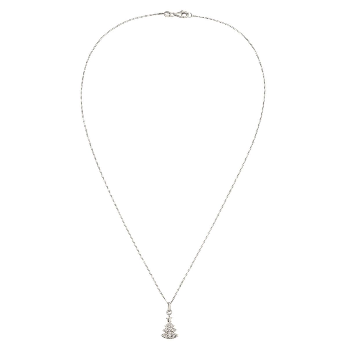 Silber - Elli DIAMONDS | Halskette Tanne | Laborgezüchtete Diamanten (Weiß, 0.015 ct) | 925 Sterling Silber