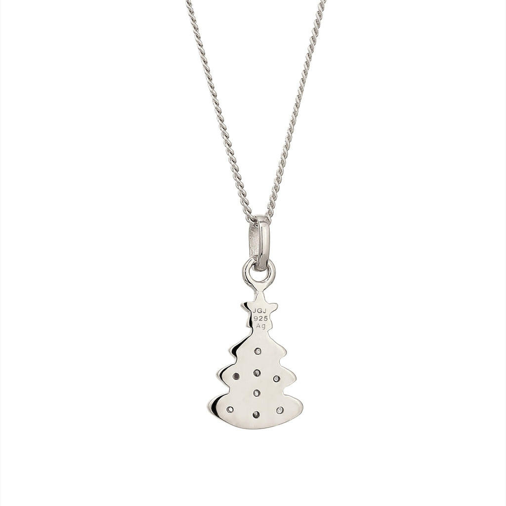 Silber - Elli DIAMONDS | Halskette Tanne | Laborgezüchtete Diamanten (Weiß, 0.015 ct) | 925 Sterling Silber