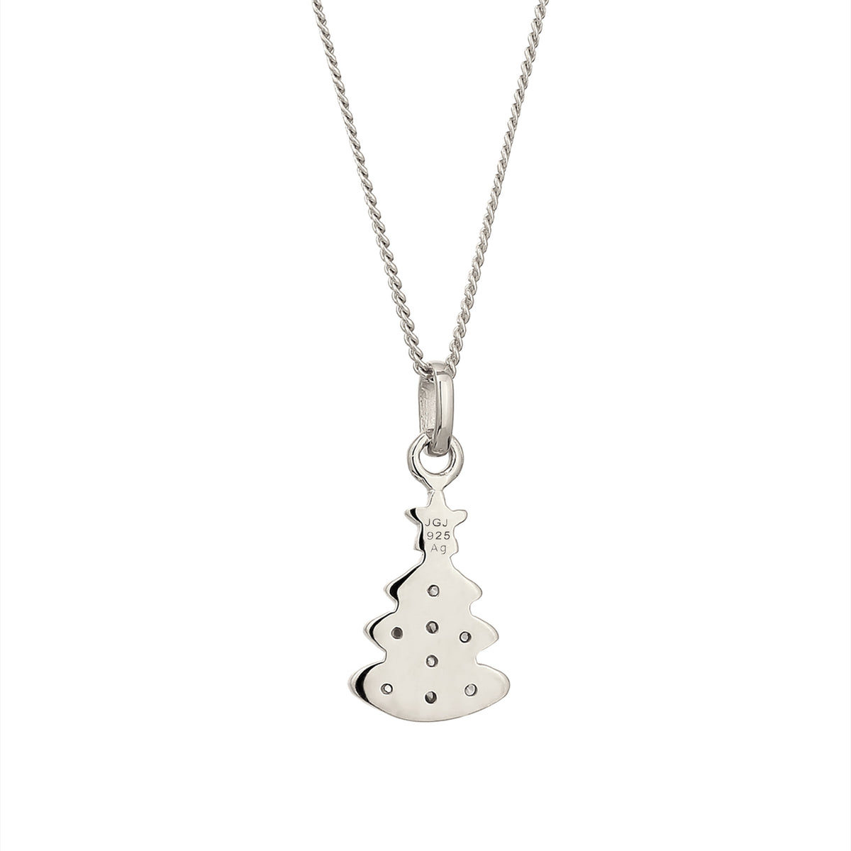 Silber - Elli DIAMONDS | Halskette Tanne | Laborgezüchtete Diamanten (Weiß, 0.015 ct) | 925 Sterling Silber