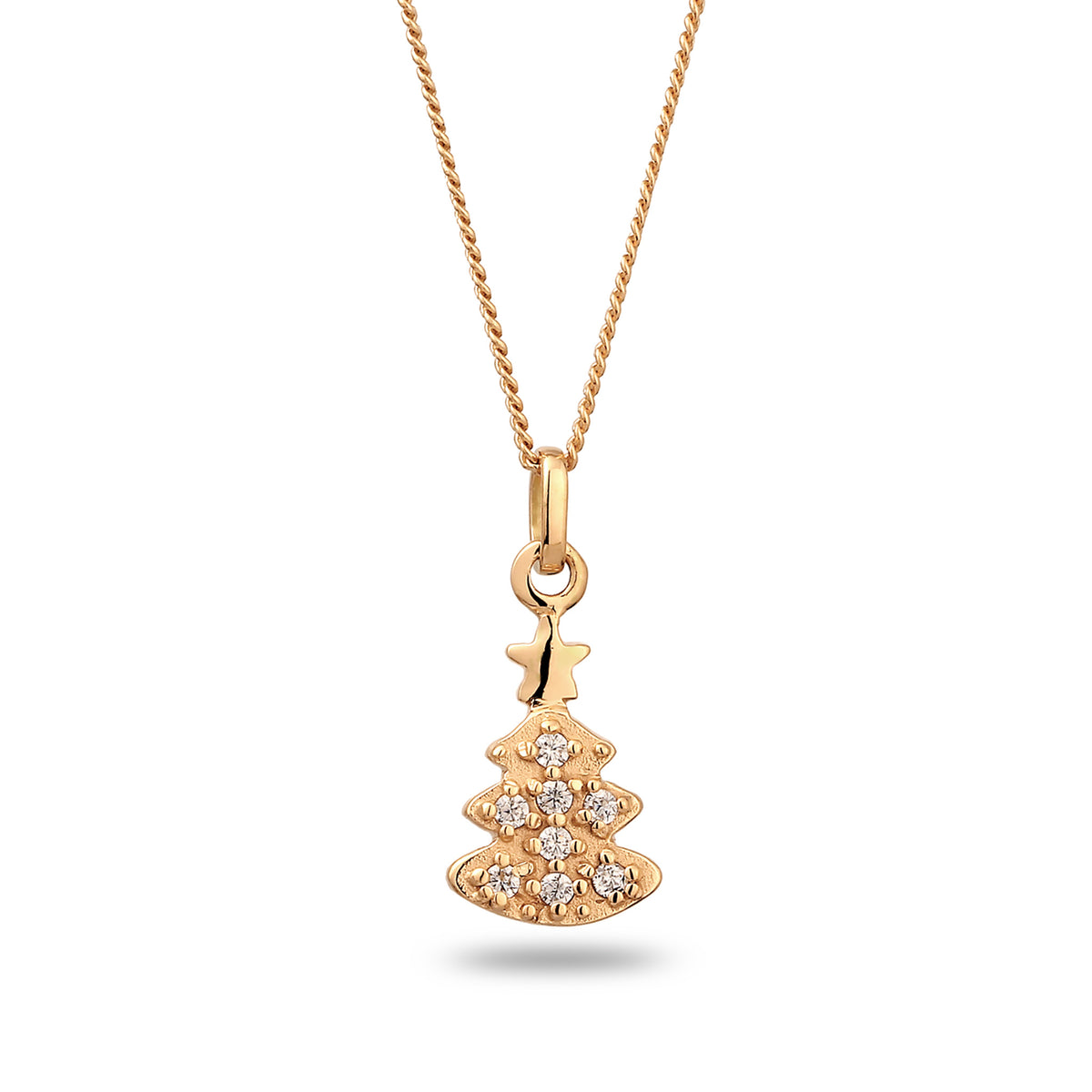 Gold - Elli DIAMONDS | Halskette Tanne | Laborgezüchtete Diamanten (0.015 ct) | 925 Sterling Silber Vermeil