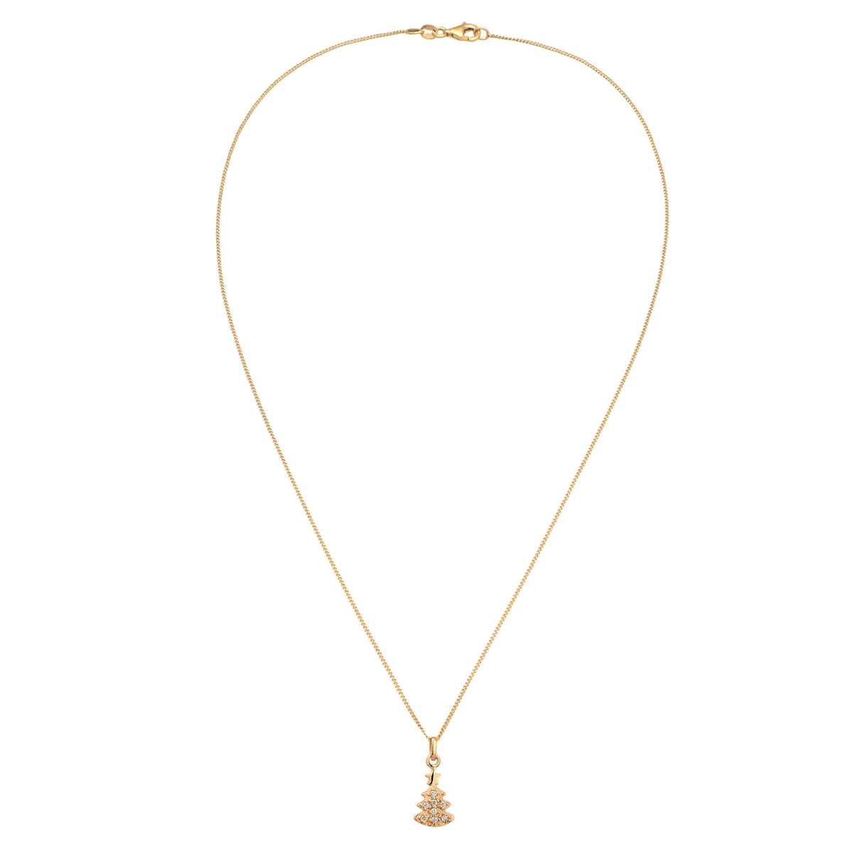 Gold - Elli DIAMONDS | Halskette Tanne | Laborgezüchtete Diamanten (0.015 ct) | 925 Sterling Silber Vermeil