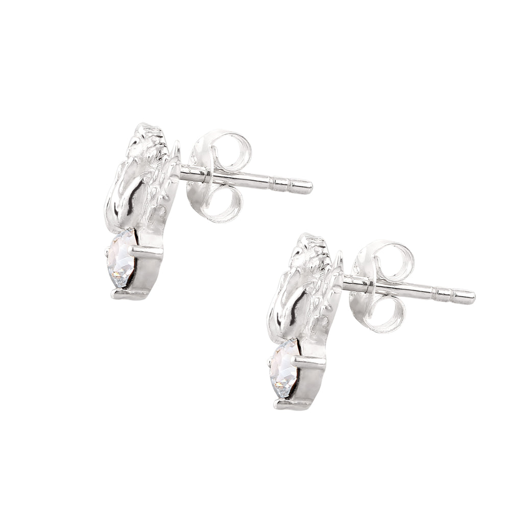 Silber - Elli | Ohrstecker Engel | mit Kristallen von Swarovski® (Weiß) | 925 Sterling Silber