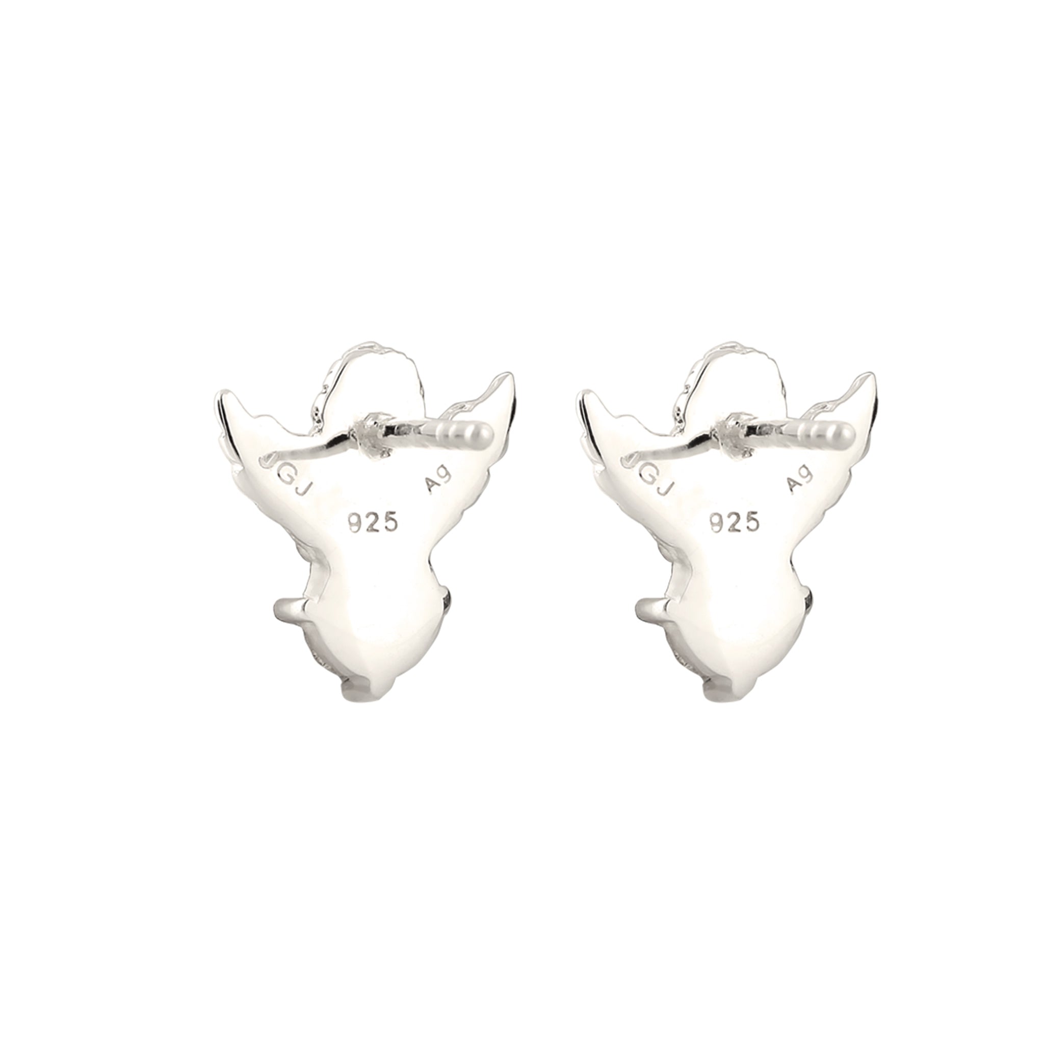 Silber - Elli | Ohrstecker Engel | mit Kristallen von Swarovski® (Weiß) | 925 Sterling Silber
