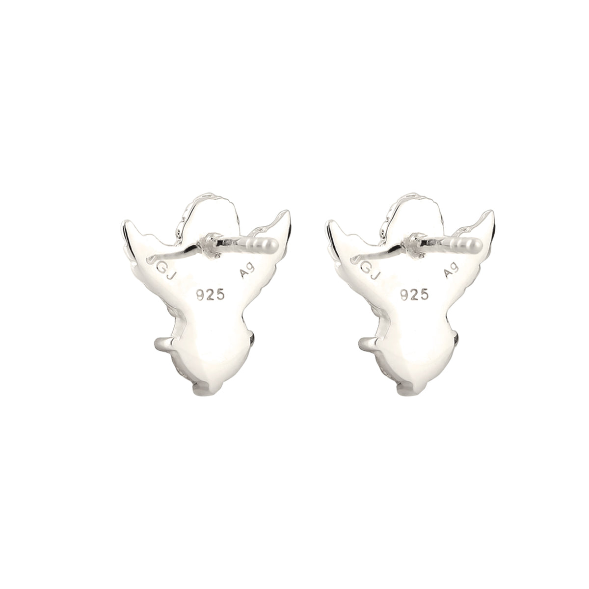 Silber - Elli | Ohrstecker Engel | mit Kristallen von Swarovski® (Weiß) | 925 Sterling Silber