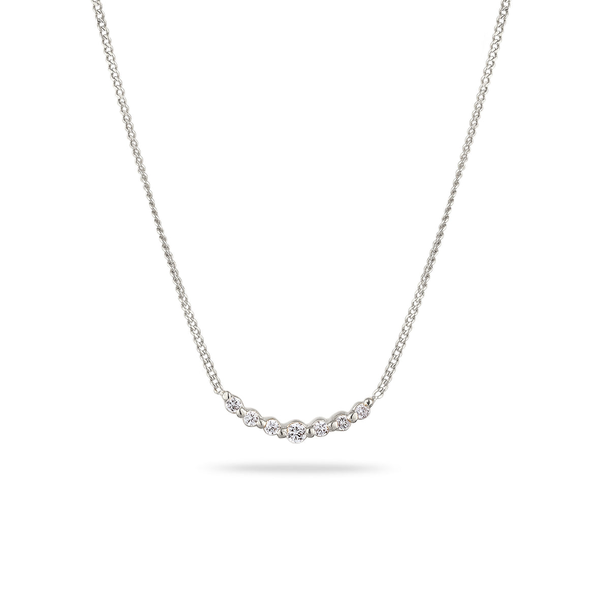 Silber - Elli DIAMONDS | Halskette | Laborgezüchtete Diamanten (Weiß, 0.155 ct) & Laborgezüchtete Diamanten (Weiß, 0.024 ct) | 925 Sterling Silber
