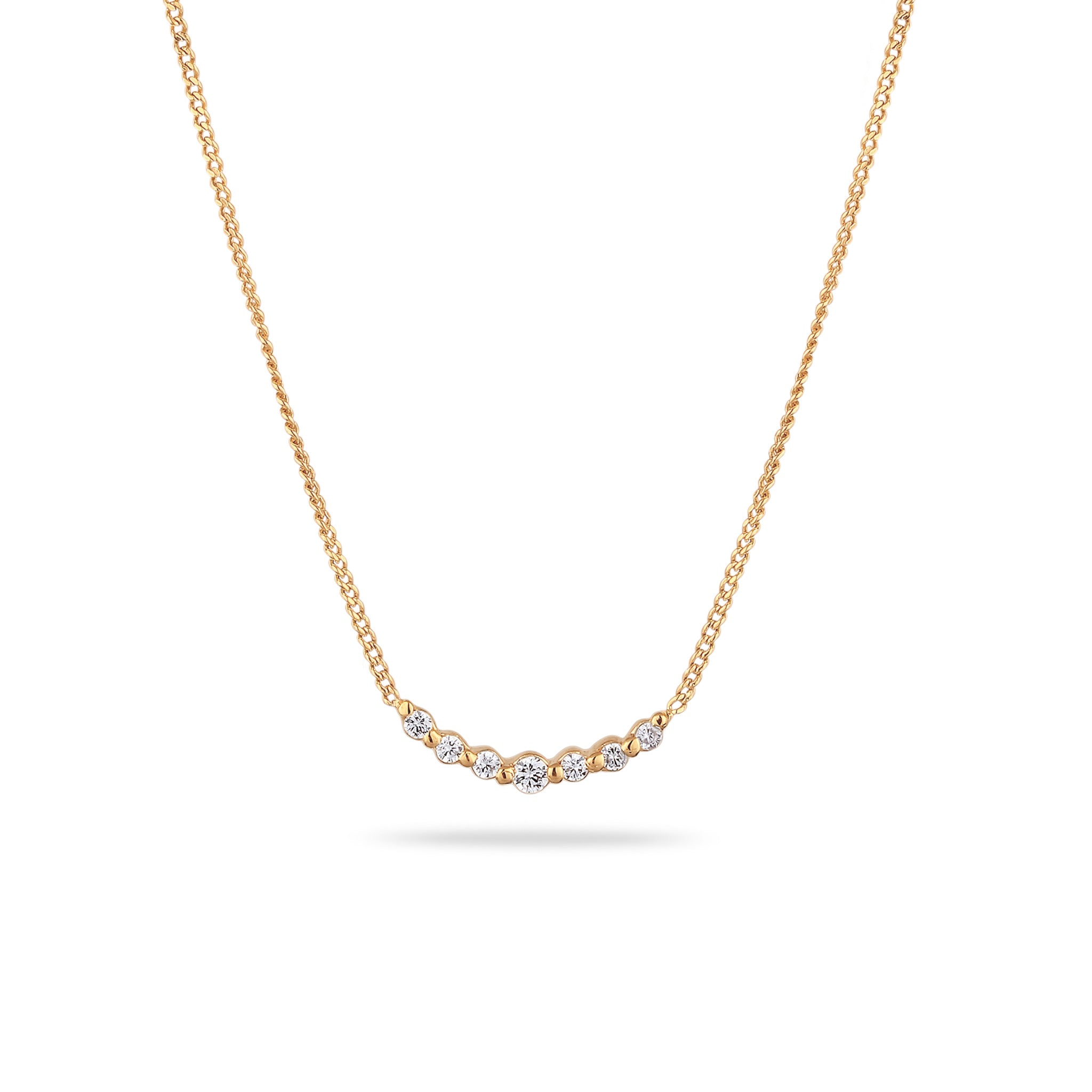 Gold - Elli DIAMONDS | Halskette | Laborgezüchtete Diamanten (Weiß, 0.155 ct) & Laborgezüchtete Diamanten (Weiß, 0.024 ct) | 925 Sterling Silber Vermeil