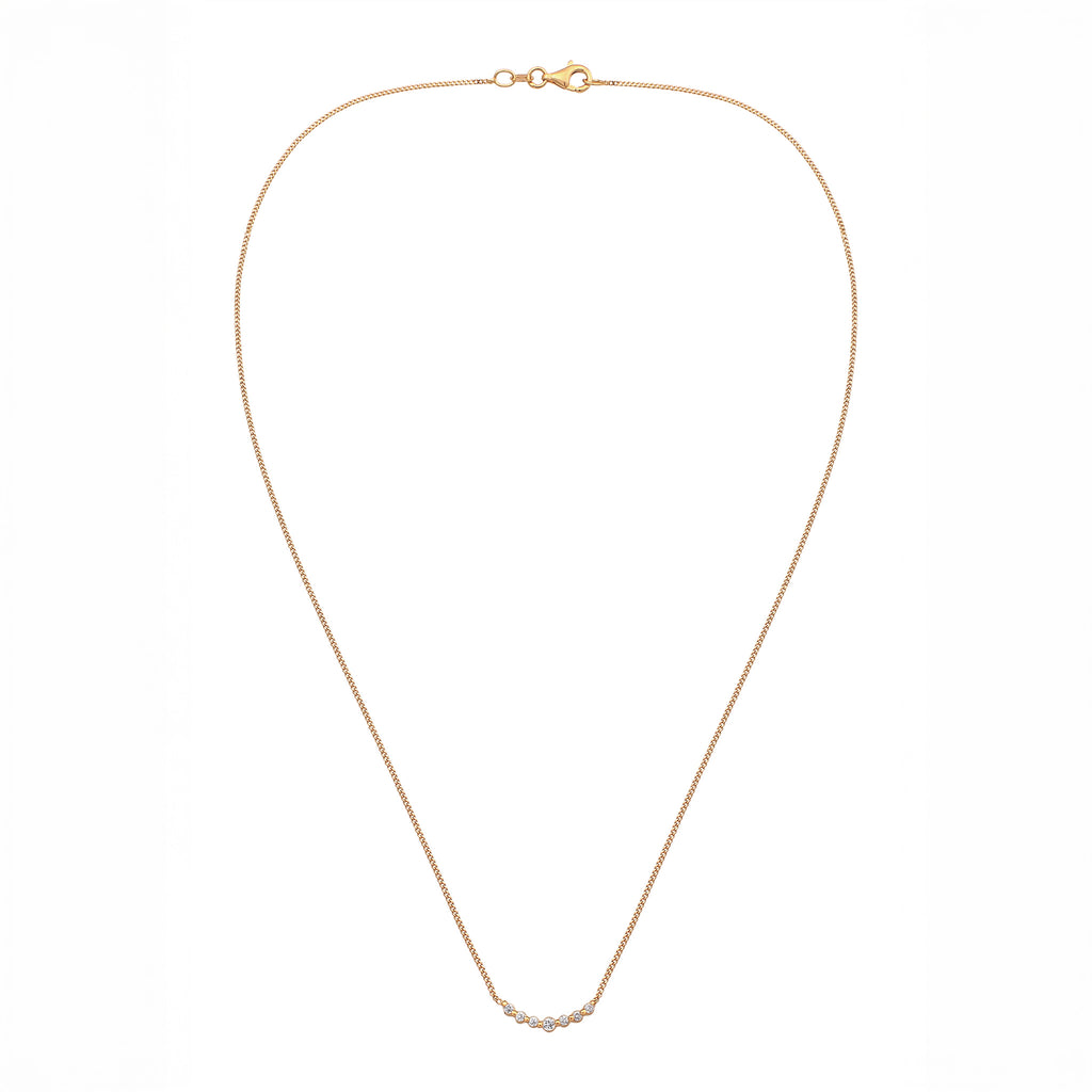 Gold - Elli DIAMONDS | Halskette | Laborgezüchtete Diamanten (Weiß, 0.155 ct) & Laborgezüchtete Diamanten (Weiß, 0.024 ct) | 925 Sterling Silber Vermeil
