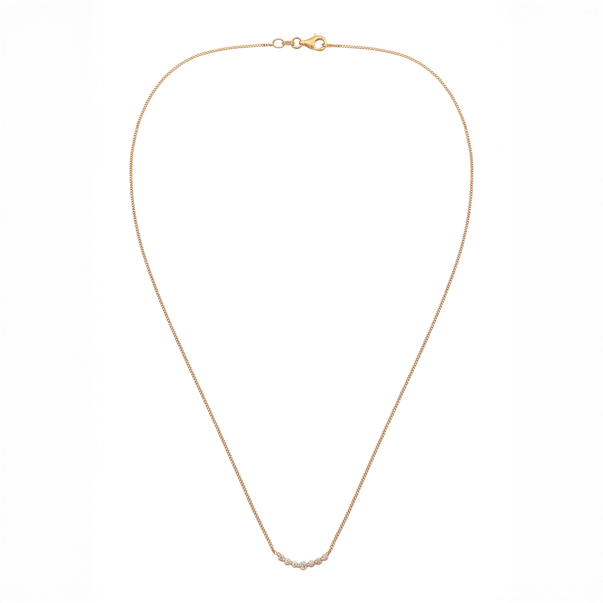 Gold - Elli DIAMONDS | Halskette | Laborgezüchtete Diamanten (Weiß, 0.155 ct) & Laborgezüchtete Diamanten (Weiß, 0.024 ct) | 925 Sterling Silber Vermeil