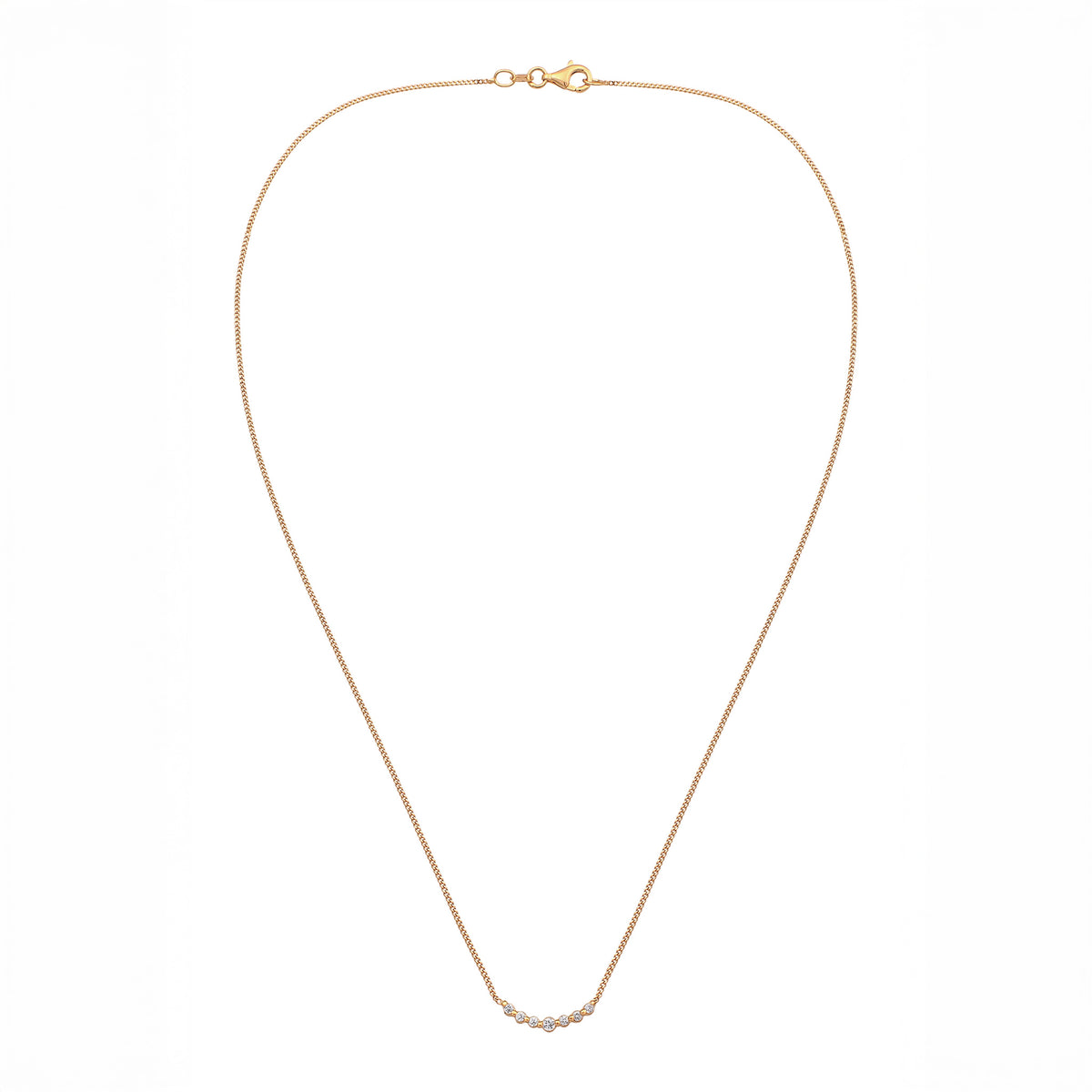 Gold - Elli DIAMONDS | Halskette | Laborgezüchtete Diamanten (Weiß, 0.155 ct) & Laborgezüchtete Diamanten (Weiß, 0.024 ct) | 925 Sterling Silber Vermeil