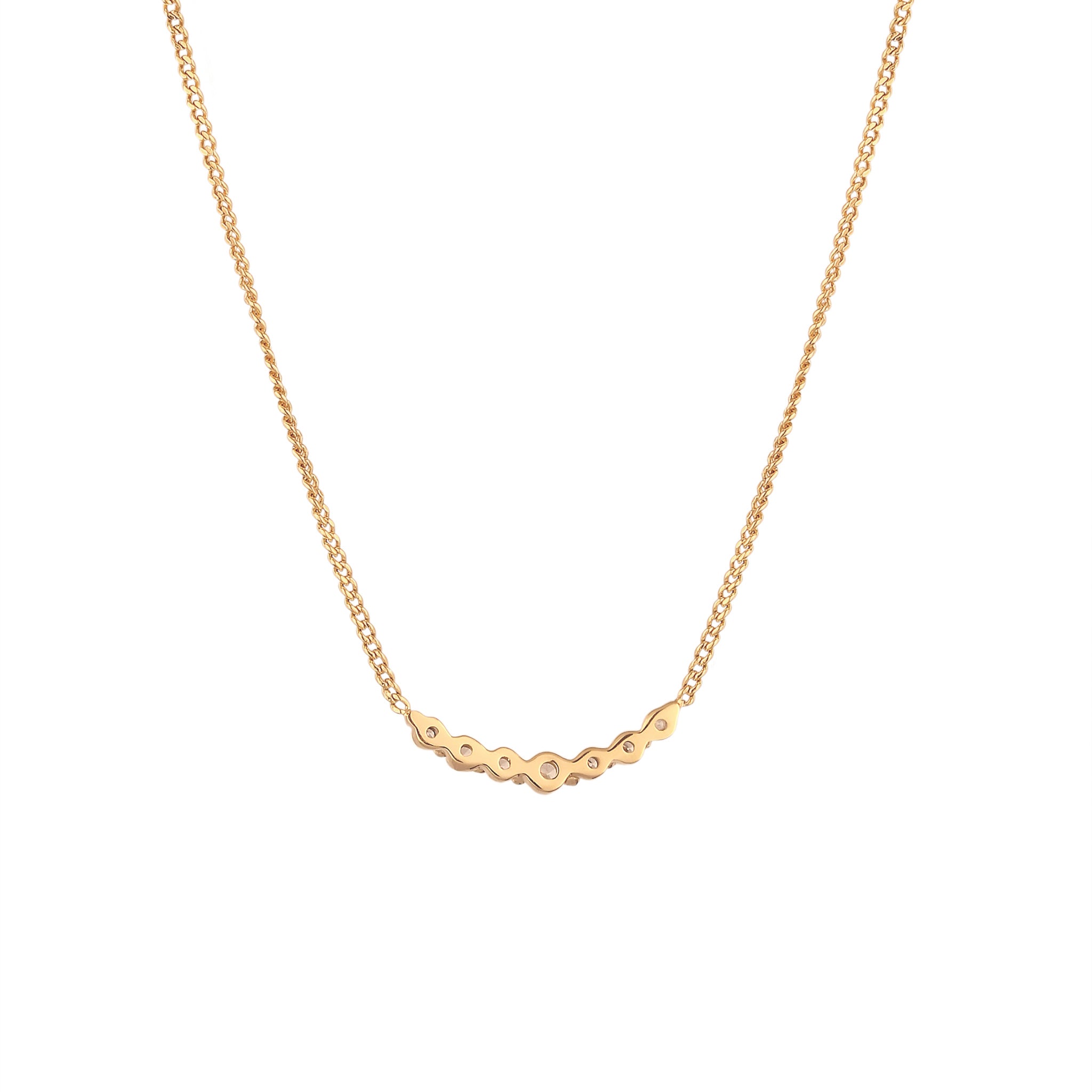 Gold - Elli DIAMONDS | Halskette | Laborgezüchtete Diamanten (Weiß, 0.155 ct) & Laborgezüchtete Diamanten (Weiß, 0.024 ct) | 925 Sterling Silber Vermeil