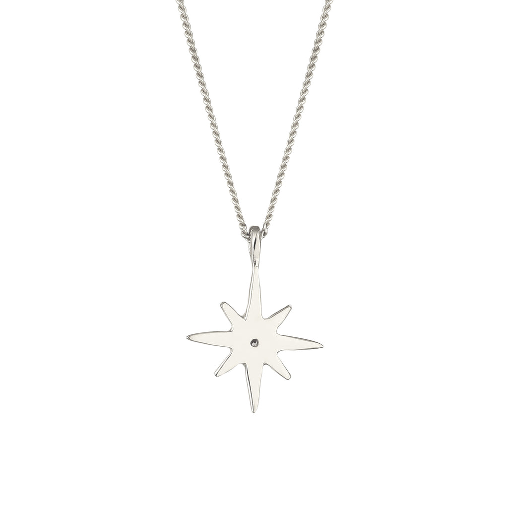 Silber - Elli DIAMONDS | Halskette Stern | Laborgezüchteter Diamant (Weiß, 0.035 ct) | 925 Sterling Silber