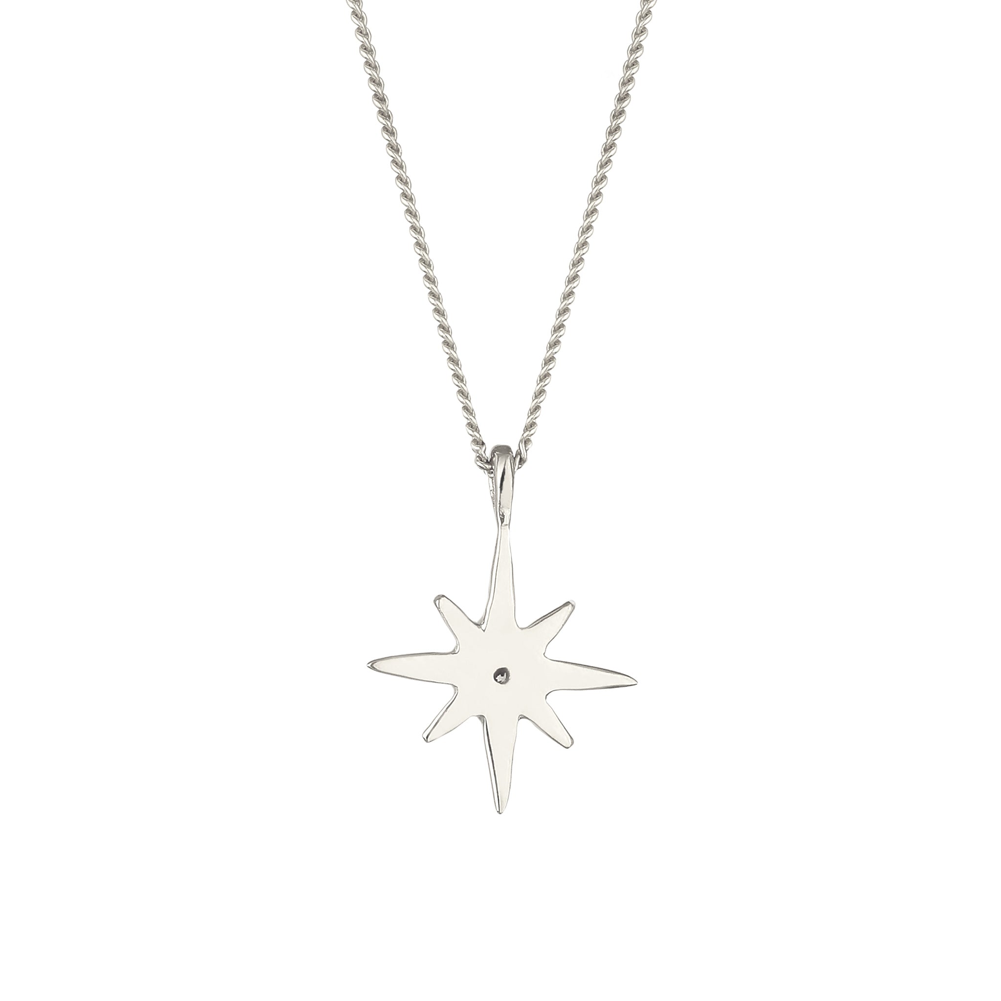 Silber - Elli DIAMONDS | Halskette Stern | Laborgezüchteter Diamant (Weiß, 0.035 ct) | 925 Sterling Silber
