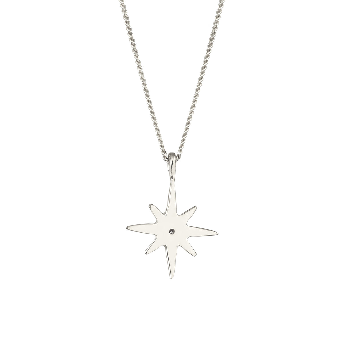 Silber - Elli DIAMONDS | Halskette Stern | Laborgezüchteter Diamant (Weiß, 0.035 ct) | 925 Sterling Silber