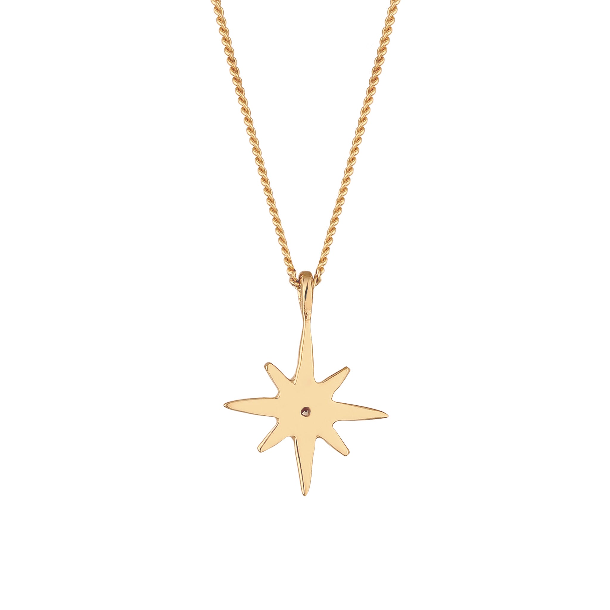 Gold - Elli DIAMONDS | Halskette Stern | Laborgezüchteter Diamant (Weiß, 0.035 ct) | 925 Sterling Silber vergoldet
