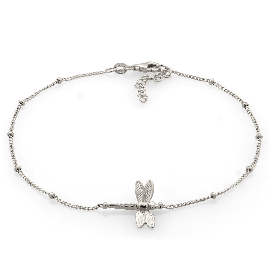 Silber - Elli | Fußkettchen Libelle | 925 Sterling Silber