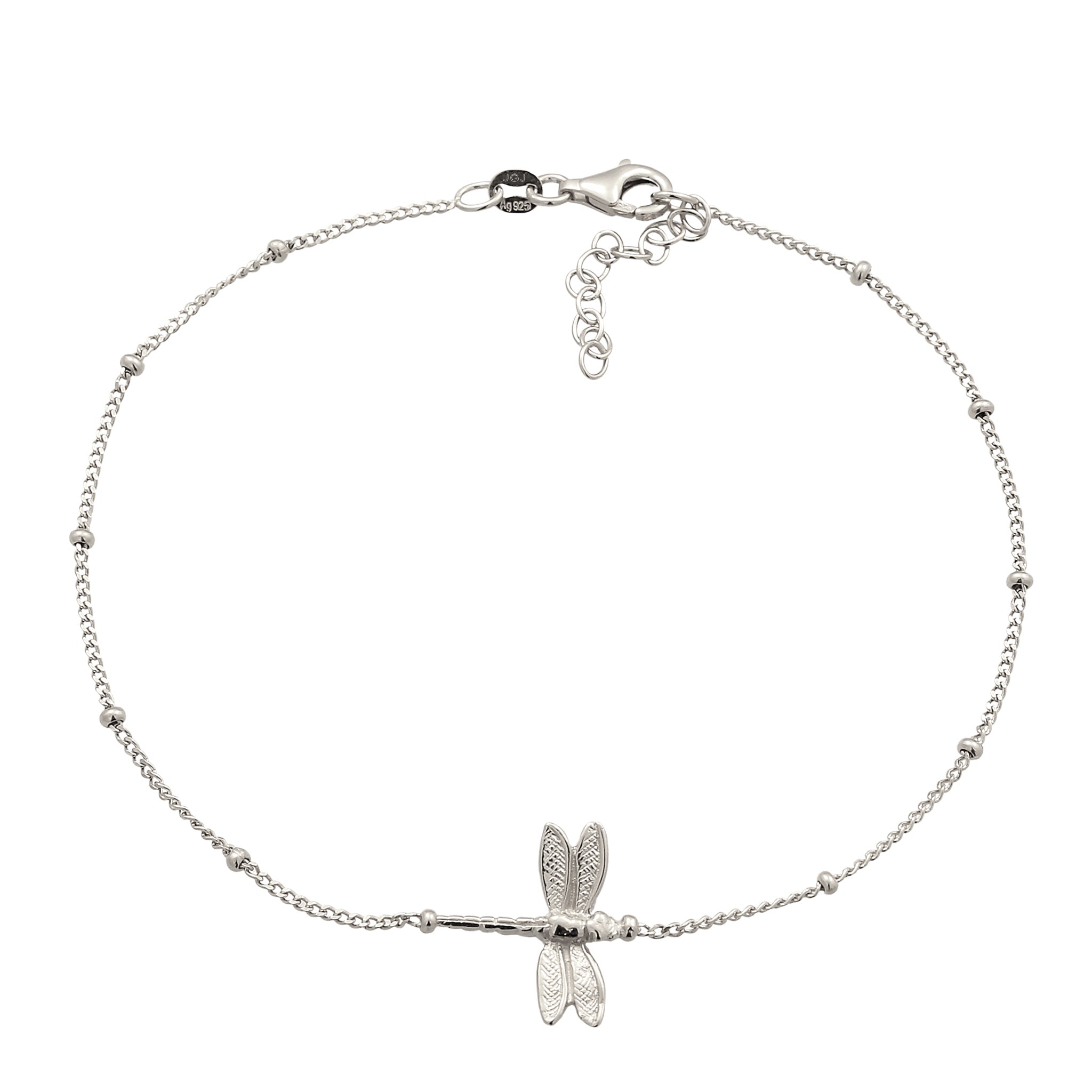 Silber - Elli | Fußkettchen Libelle | 925 Sterling Silber