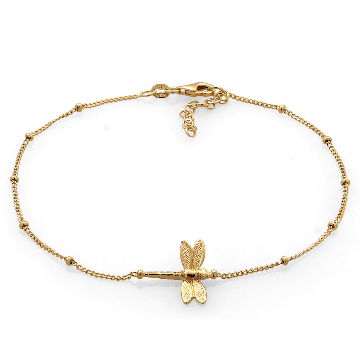 Gold - Elli | Fußkettchen Libelle | 925 Sterling Silber vergoldet