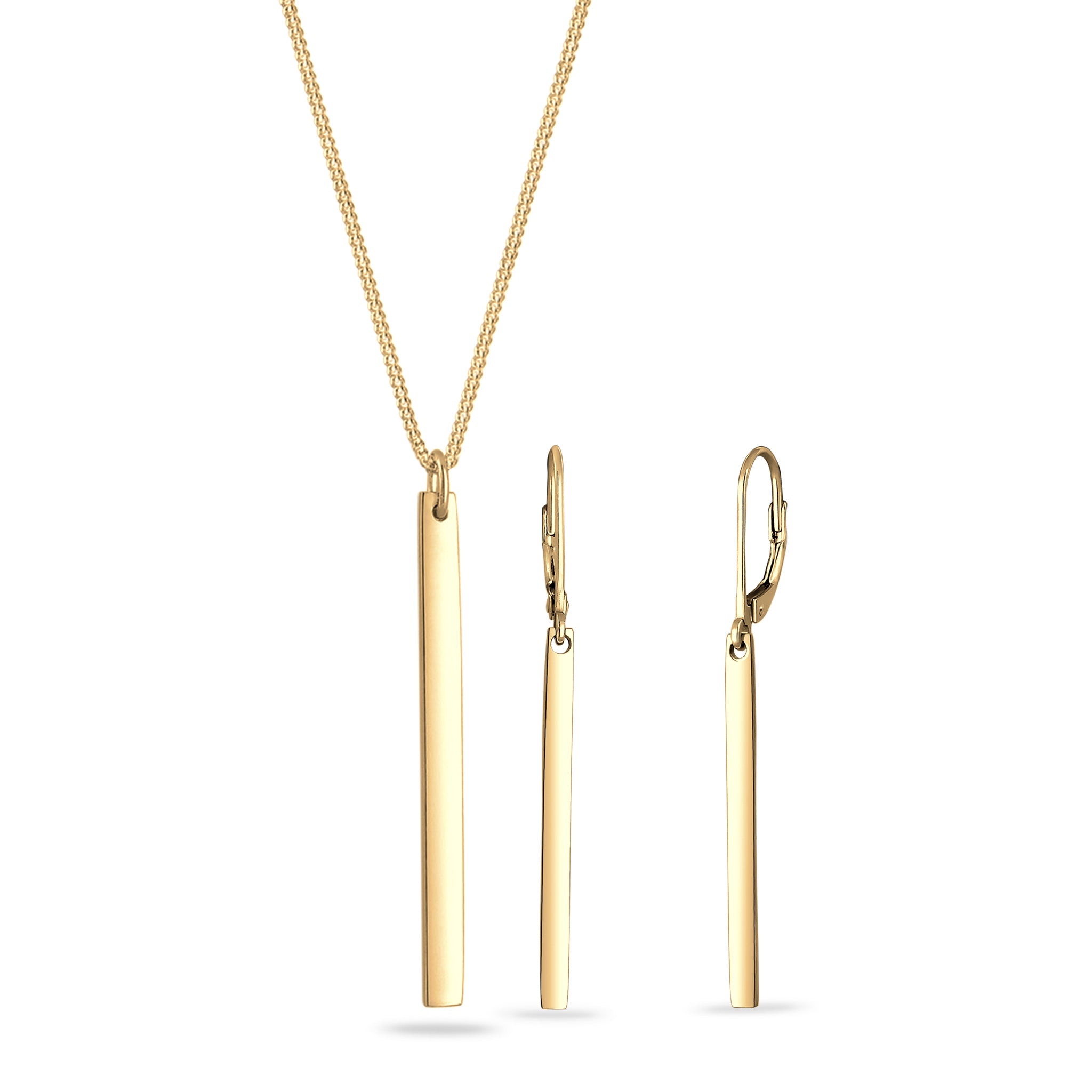 Gold - Elli | Schmuckset Stab | 925 Sterling Silber vergoldet