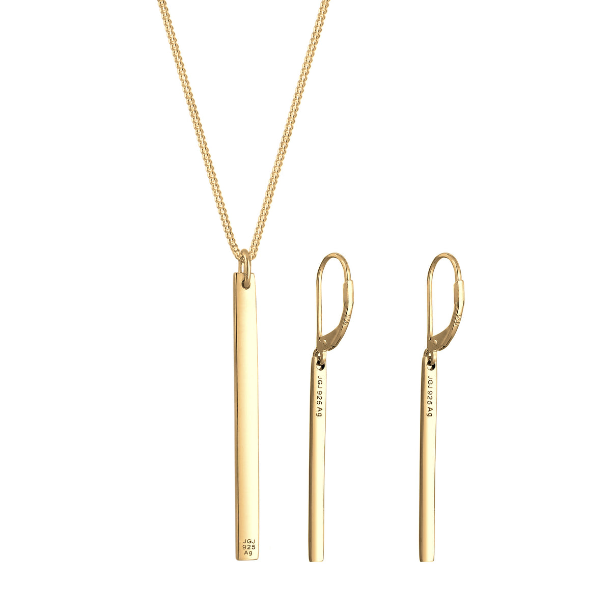 Gold - Elli | Schmuckset Stab | 925 Sterling Silber vergoldet