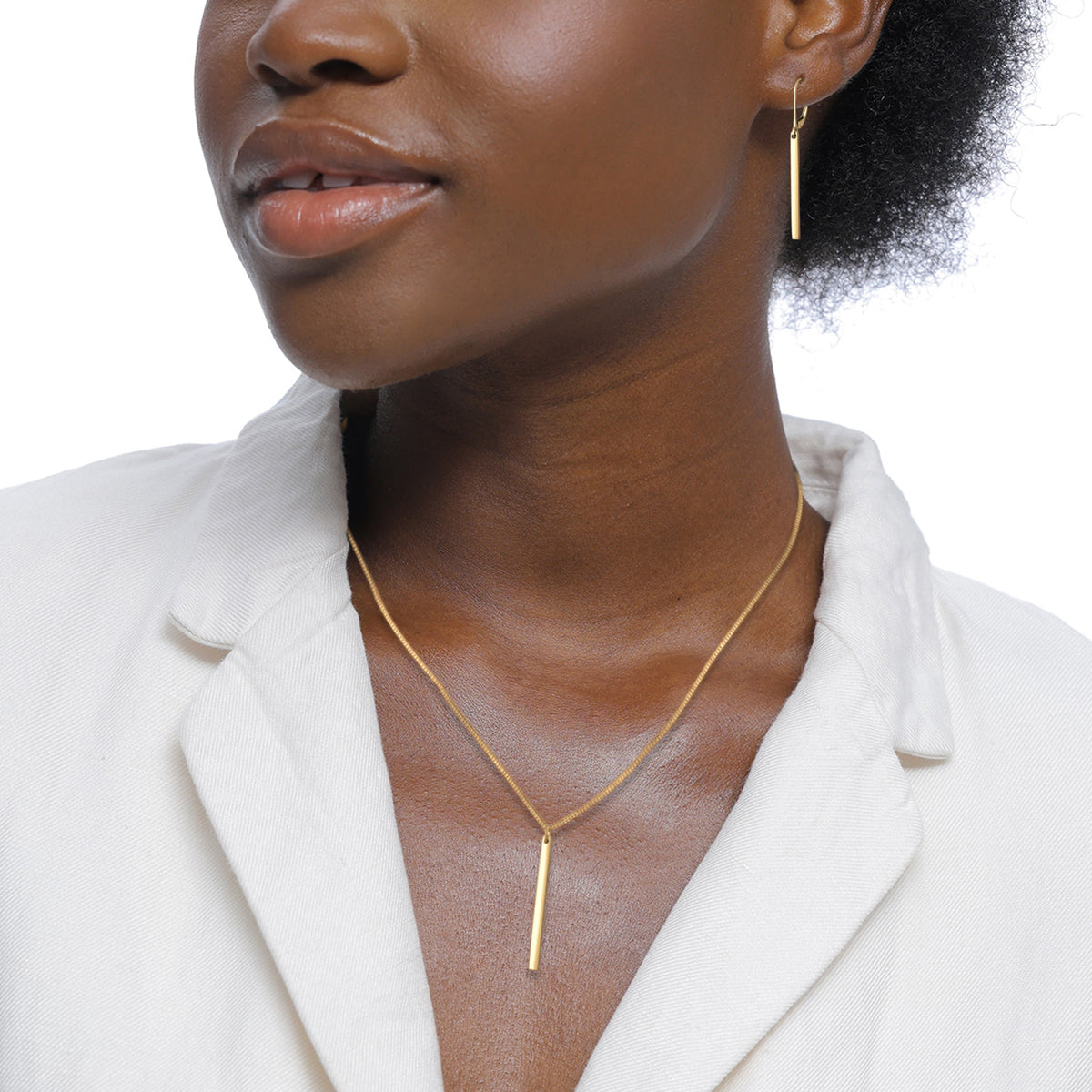 Gold - Elli | Schmuckset Stab | 925 Sterling Silber vergoldet