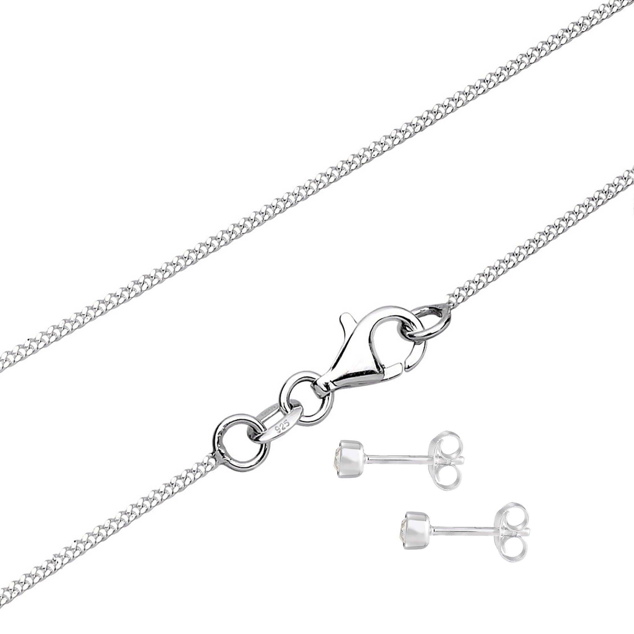 Silber - Elli | Schmuckset Feder | Mit Kristallen von Swarovski® (Weiß) | 925 Sterling Silber
