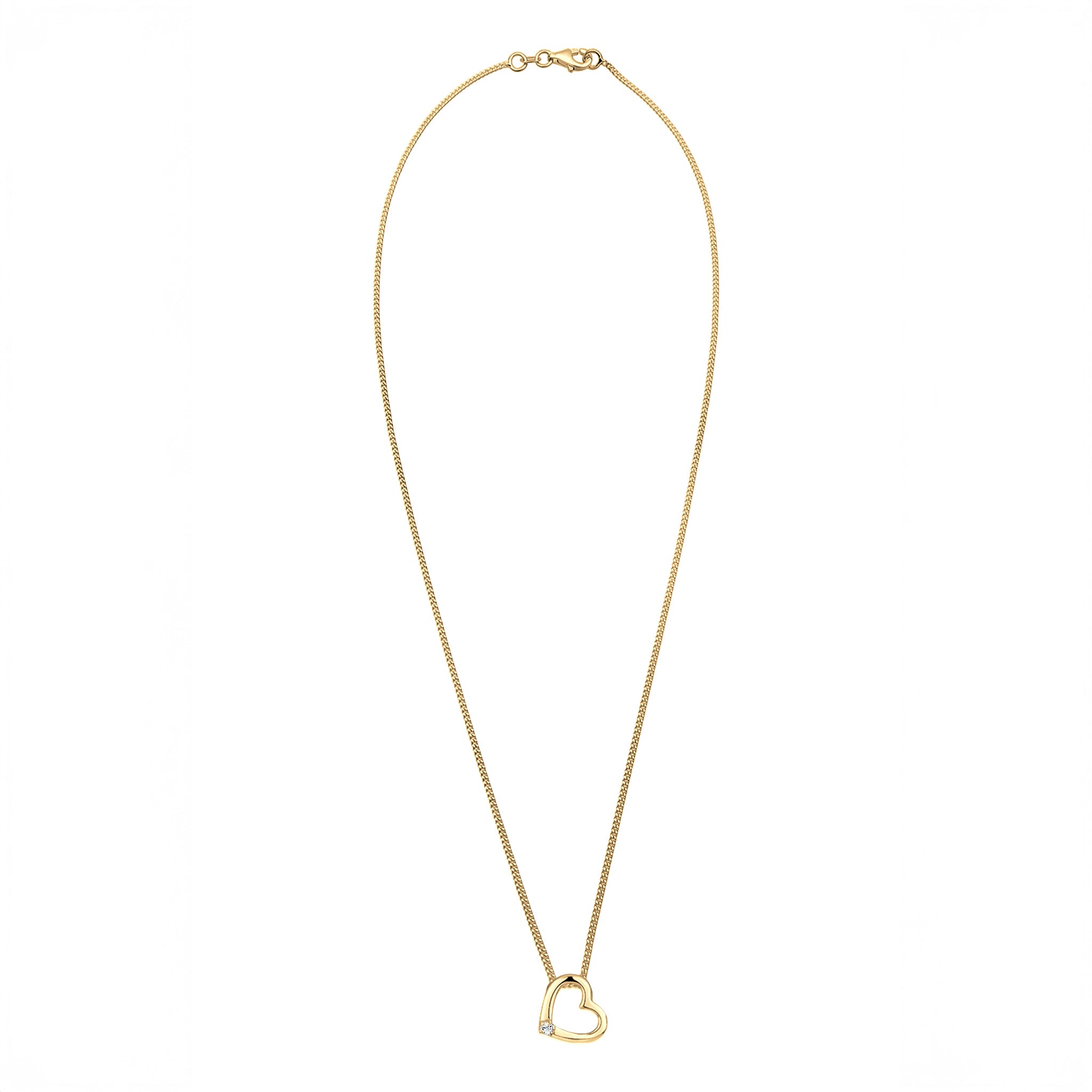 Weiß - Elli | Halskette Herz | Mit Kristallen von Swarovski® (Weiß) | 925 Sterling Silber vergoldet