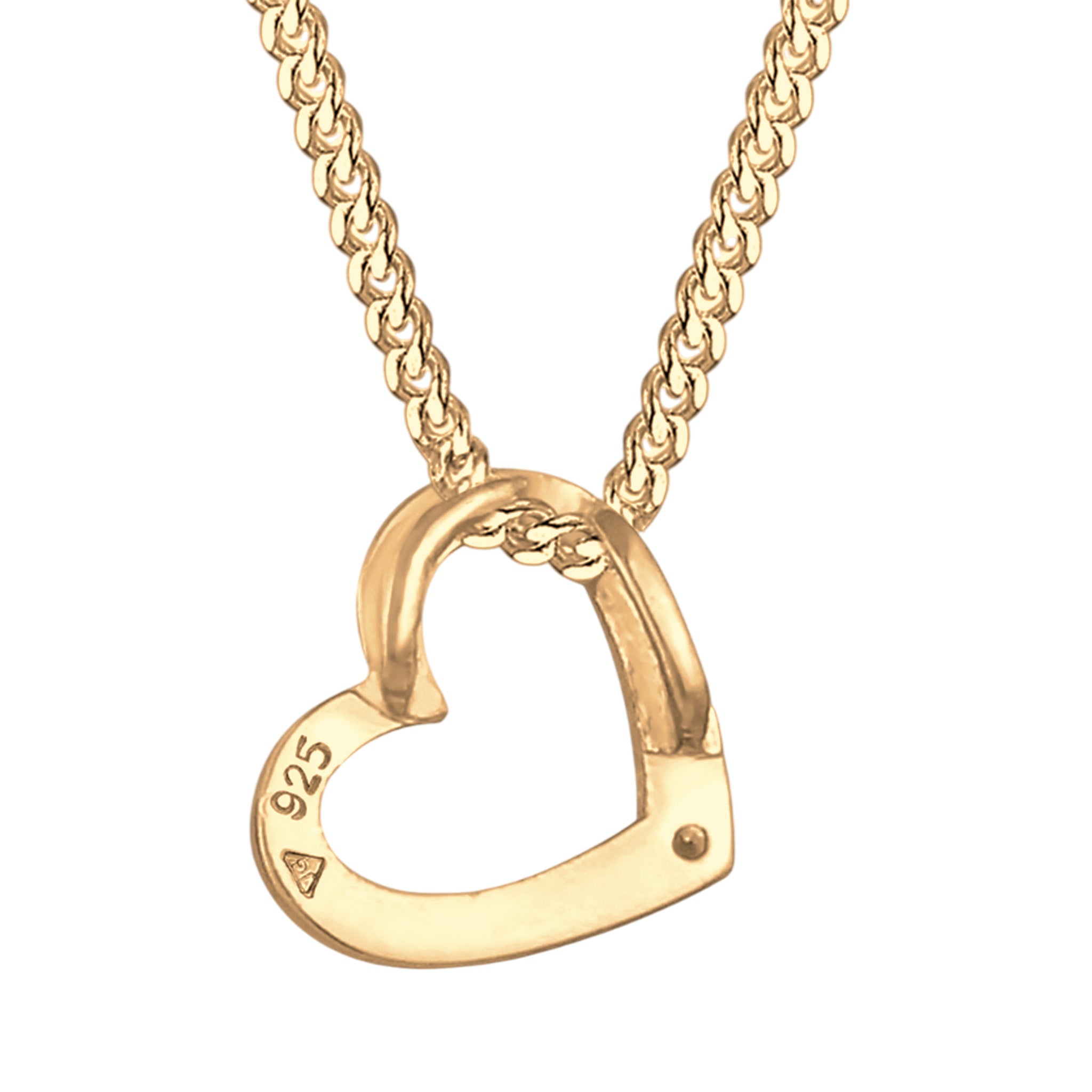 Weiß - Elli | Halskette Herz | Mit Kristallen von Swarovski® (Weiß) | 925 Sterling Silber vergoldet