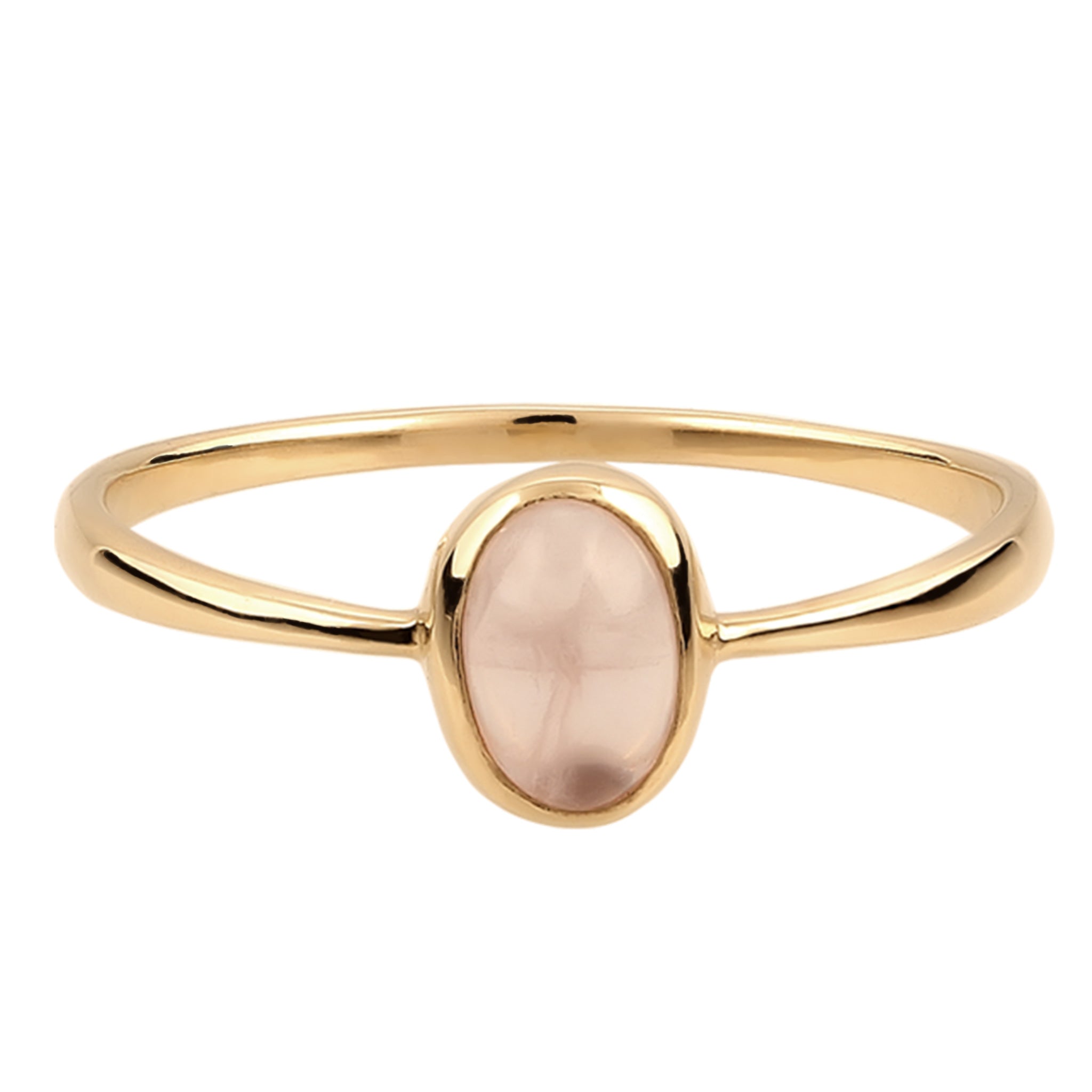 Gold - Elli PREMIUM | Solitär-Ring | Quarz (Rosé) | 375 Gelbgold