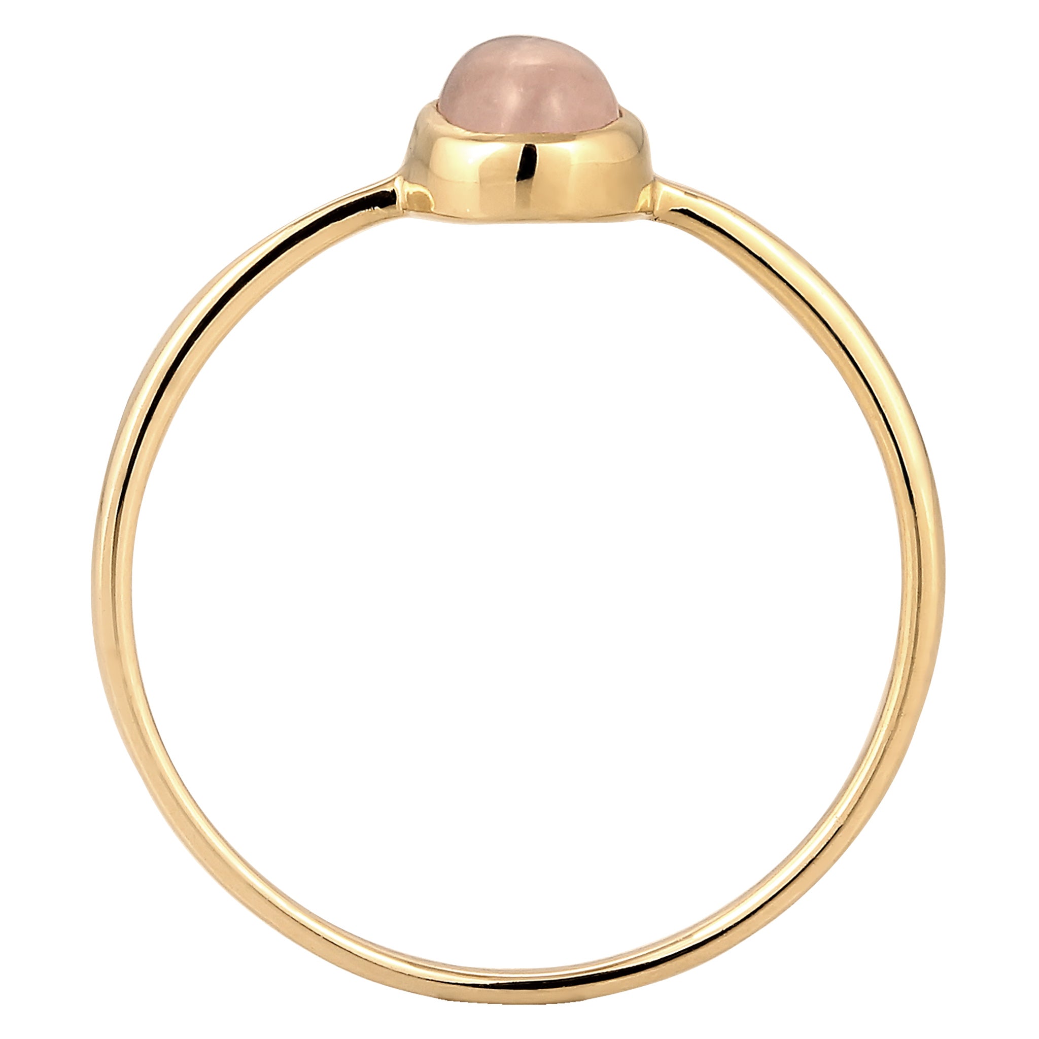 Gold - Elli PREMIUM | Solitär-Ring | Quarz (Rosé) | 375 Gelbgold