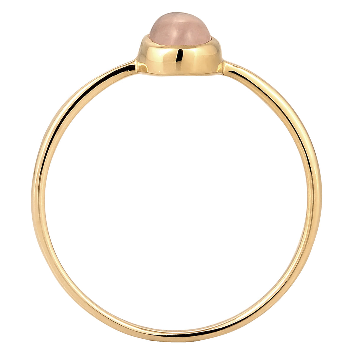 Gold - Elli PREMIUM | Solitär-Ring | Quarz (Rosé) | 375 Gelbgold