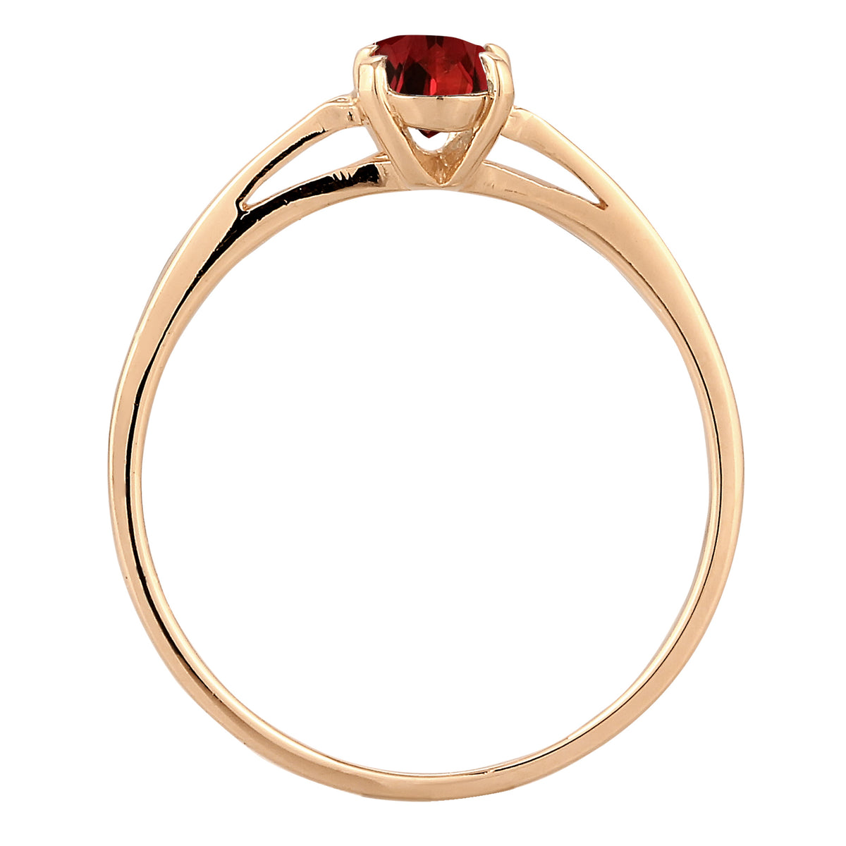 Gold - Elli PREMIUM | Solitär-Ring | Granat (Dunkelrot) | 585 Gelbgold
