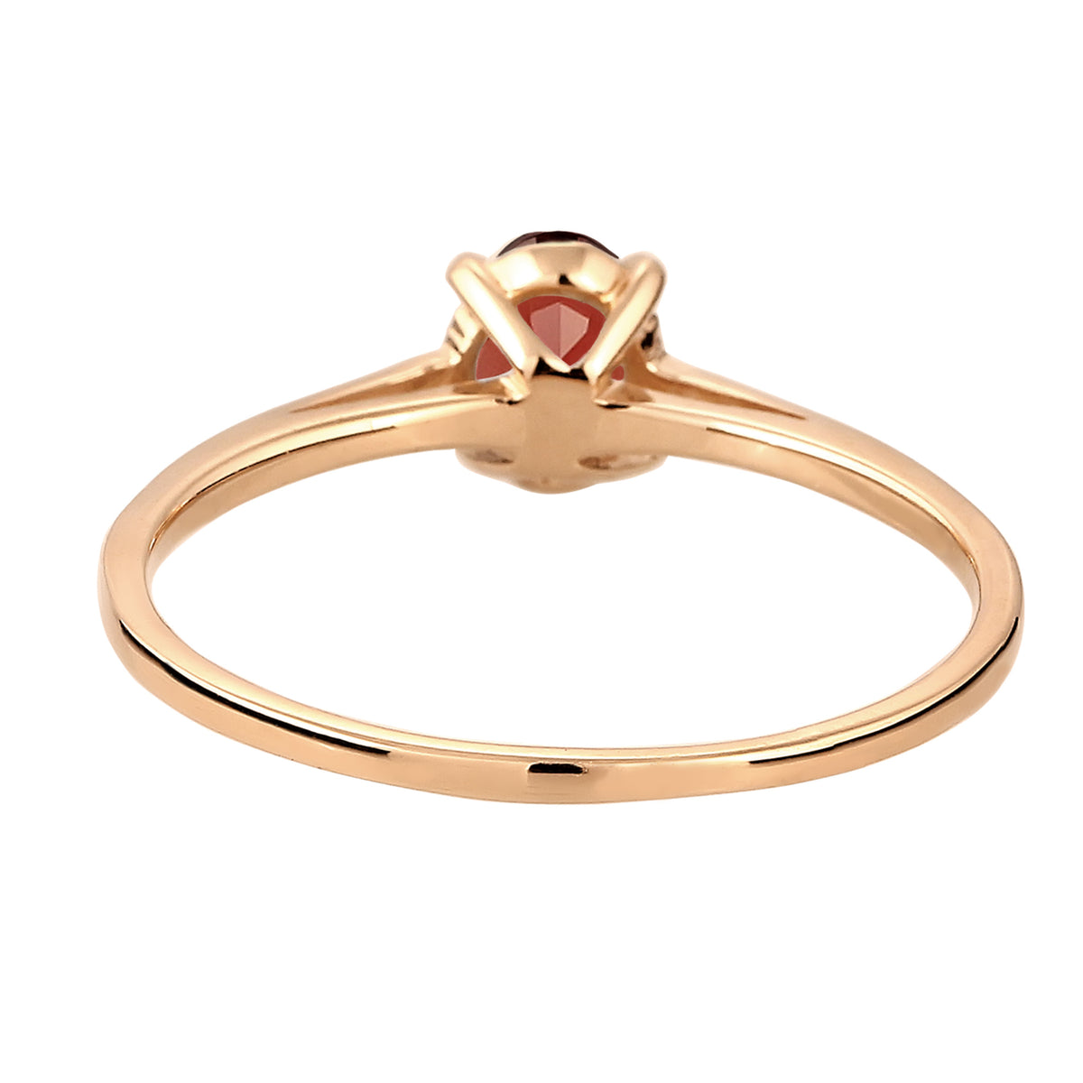 Gold - Elli PREMIUM | Solitär-Ring | Granat (Dunkelrot) | 585 Gelbgold