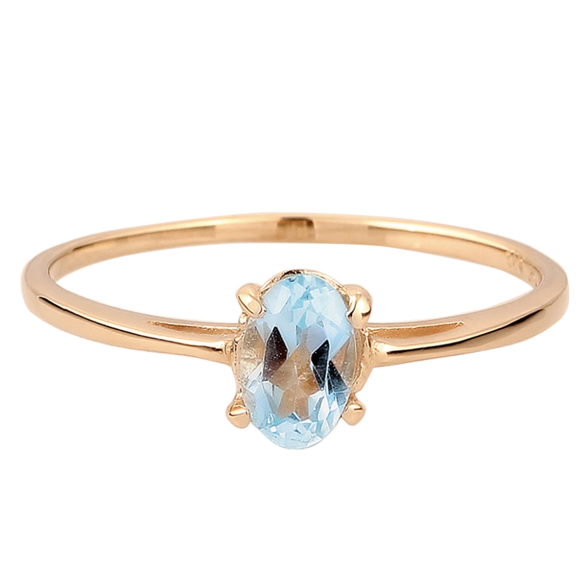 Gold - Elli PREMIUM | Solitär-Ring | Topas (Hellblau) | 585 Gelbgold