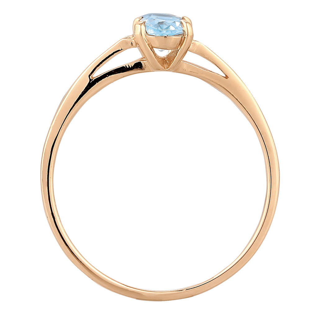Gold - Elli PREMIUM | Solitär-Ring | Topas (Hellblau) | 585 Gelbgold