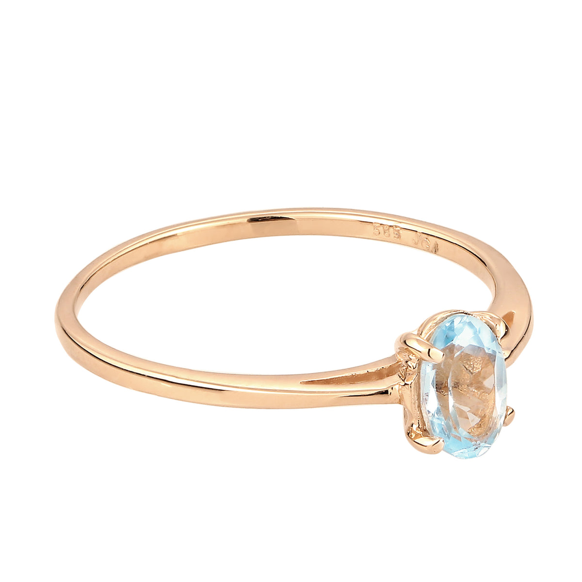 Gold - Elli PREMIUM | Solitär-Ring | Topas (Hellblau) | 585 Gelbgold