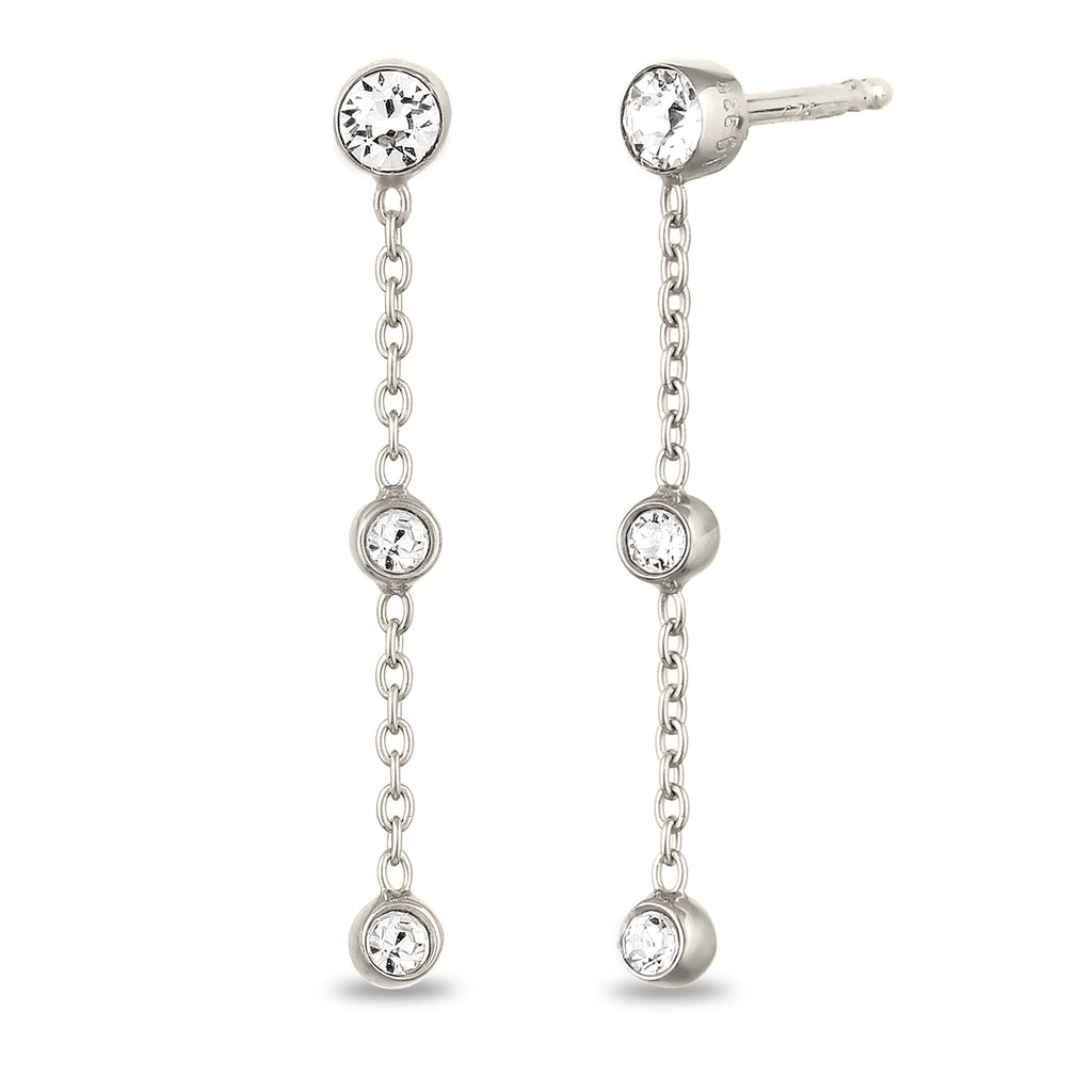 Silber - Elli | Ohrstecker | Mit Kristallen von Swarovski® (Weiß) | 925er Sterling Silber