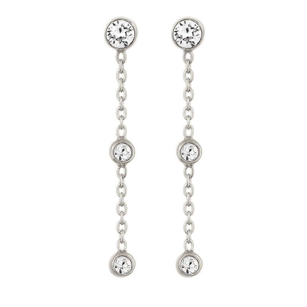 Silber - Elli | Ohrstecker | Mit Kristallen von Swarovski® (Weiß) | 925er Sterling Silber