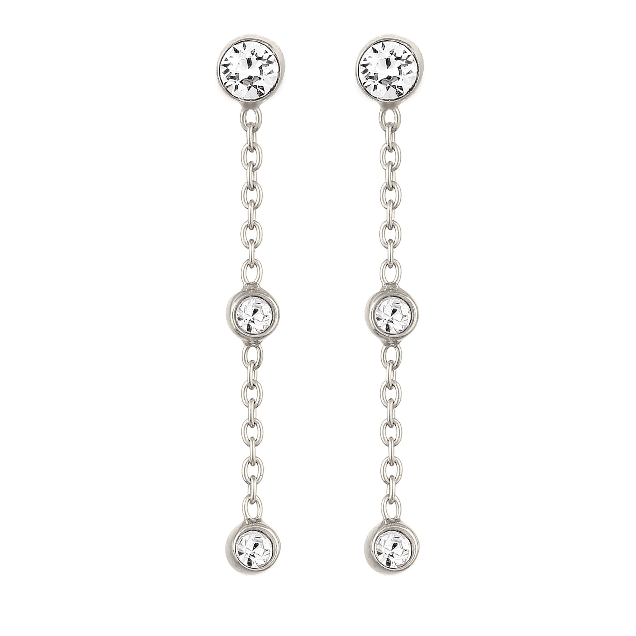 Silber - Elli | Ohrstecker | Mit Kristallen von Swarovski® (Weiß) | 925er Sterling Silber