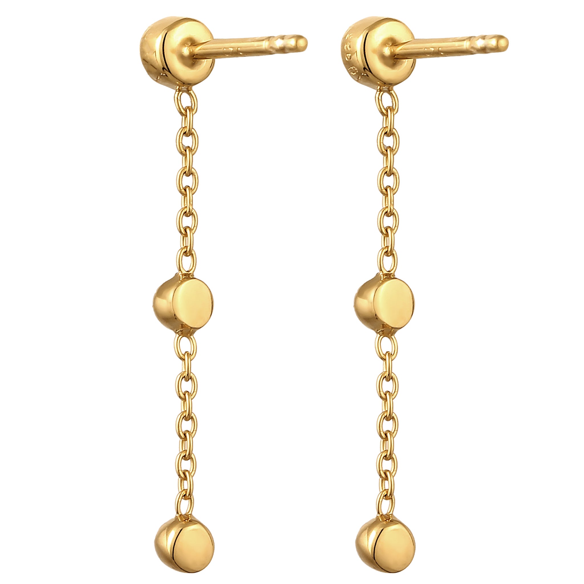 Gold - Elli | Ohrhänger | Mit Kristallen von Swarovski® (Weiß) | 925er Sterling Silber vergoldet
