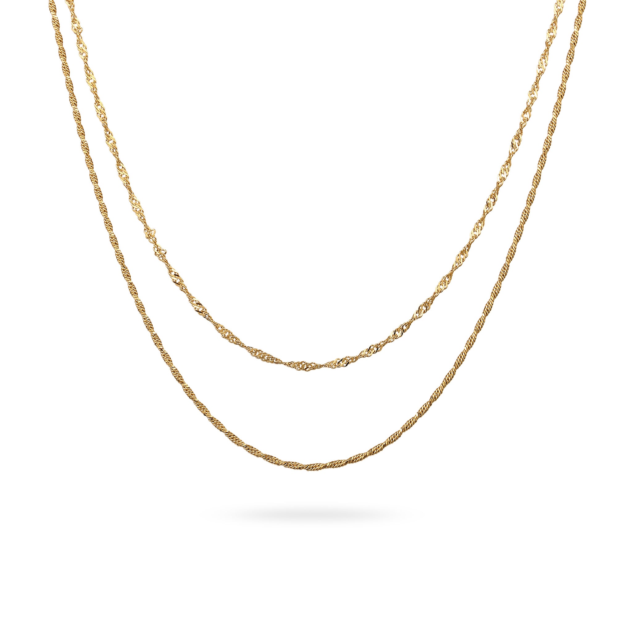 Gold - Elli | Halsketten Set | 925 Sterling Silber vergoldet