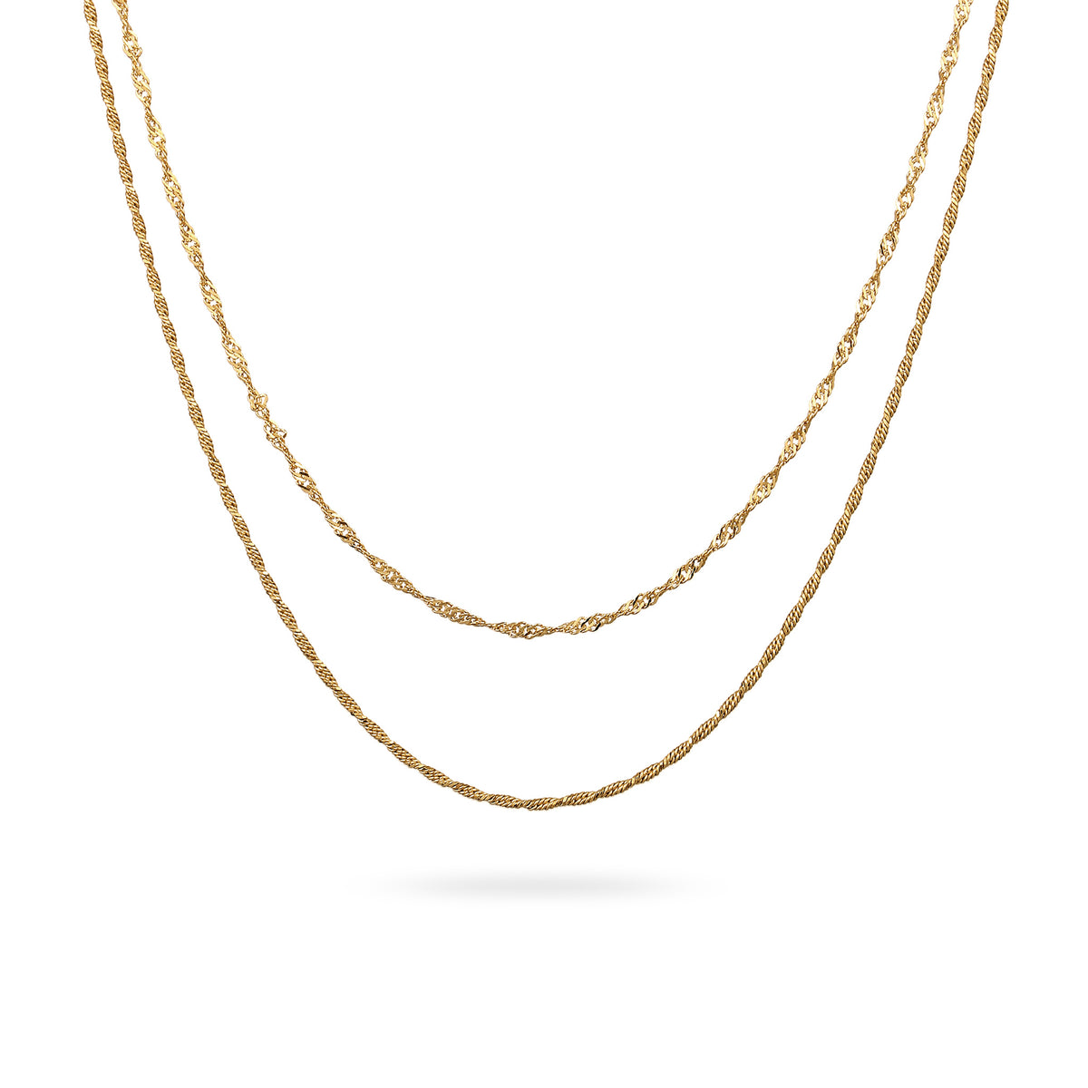 Gold - Elli | Halsketten Set | 925 Sterling Silber vergoldet