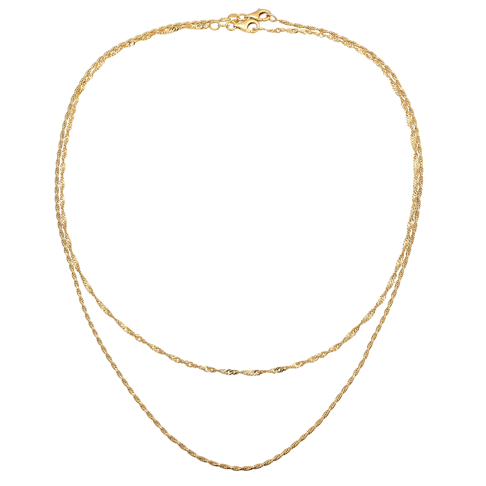 Gold - Elli | Halsketten Set | 925 Sterling Silber vergoldet