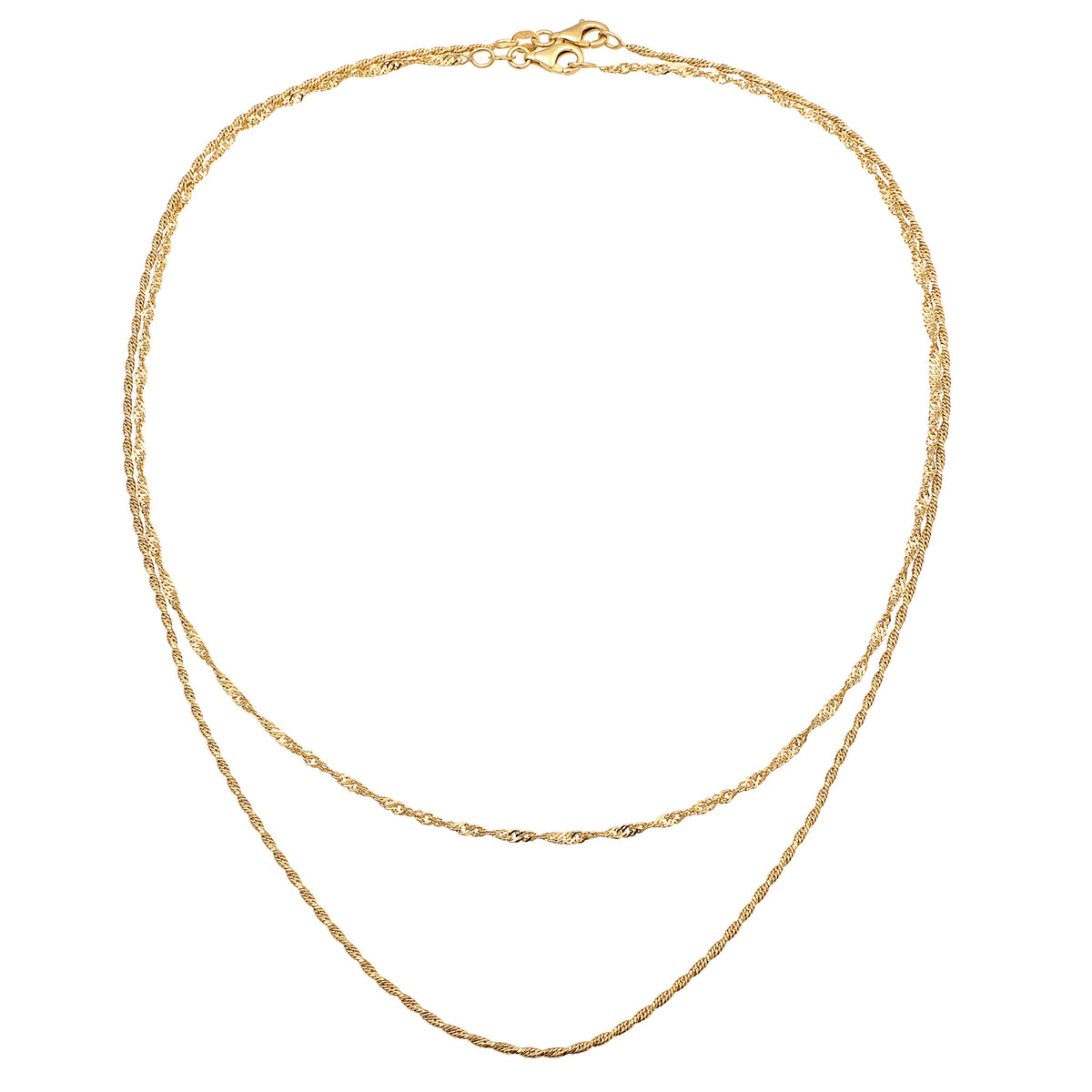 Gold - Elli | Halsketten Set | 925 Sterling Silber vergoldet