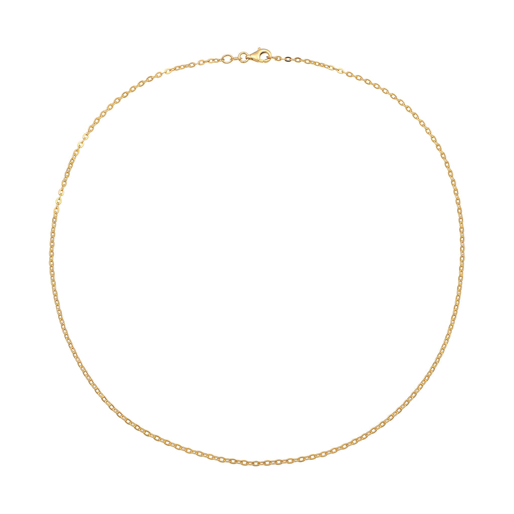 Gold - Elli | Anker-Halskette Basic | 925 Sterling Silber vergoldet